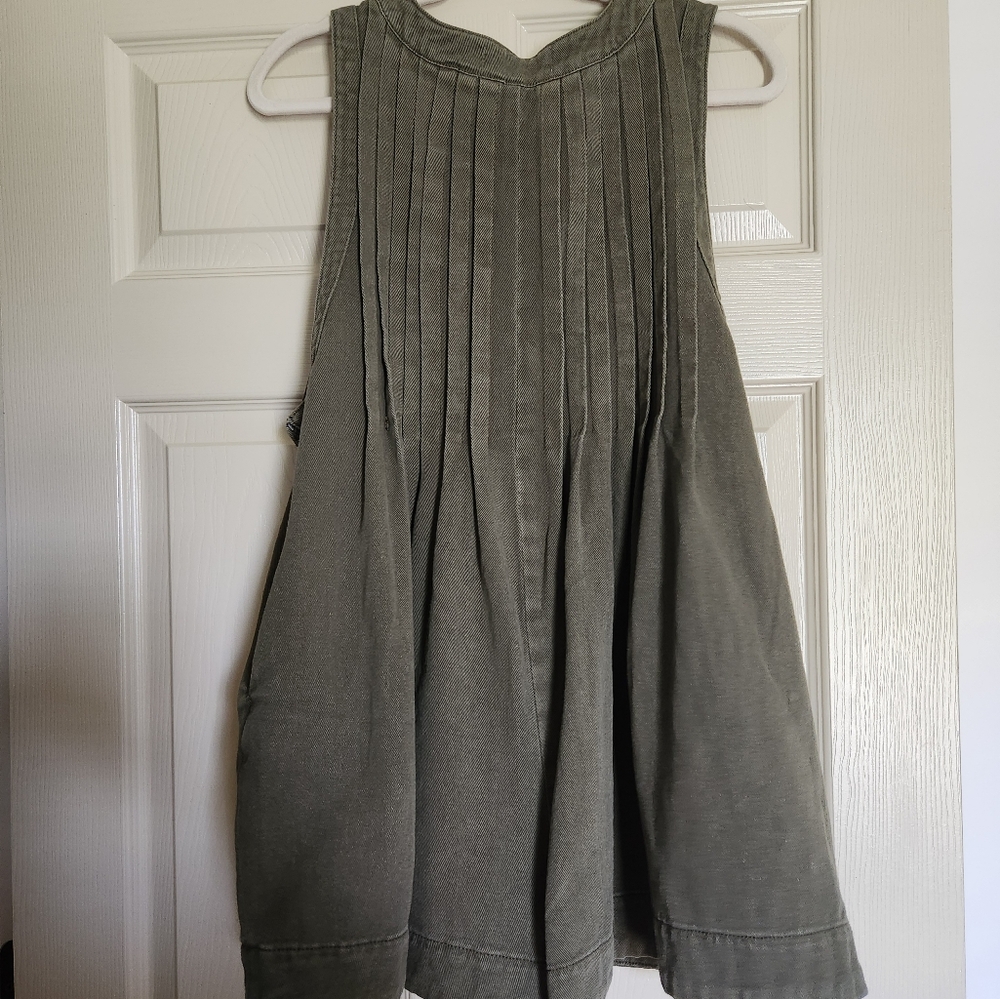 ROMPER | Olive Green Denim VEVERET Brand, size Medium - Picture 3 of 8